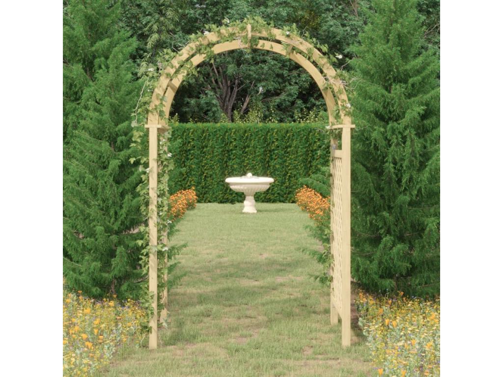 Arch with lattice 141x97x243 Solid impregnated pine wood UERV21311