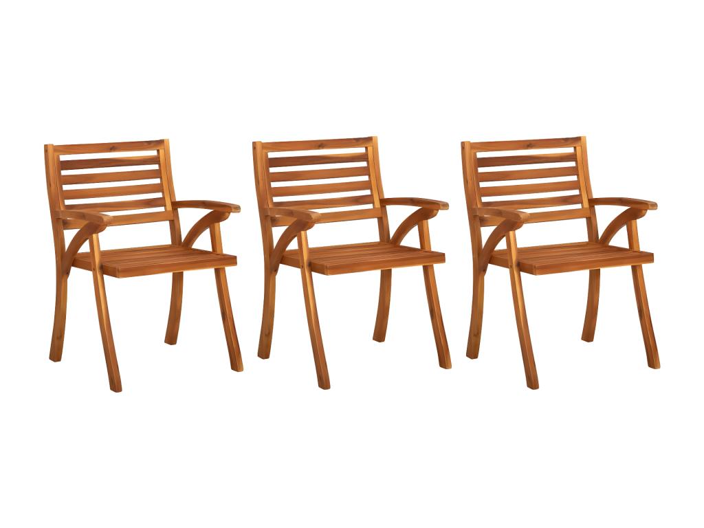Dekonao Solid Wood Garden Dining Chairs with Cushions, Set of 3, UHGV88250
