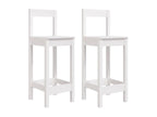 Set of 2 white bar stools, 40x41.5x112 cm, solid pine wood, MZEB78065