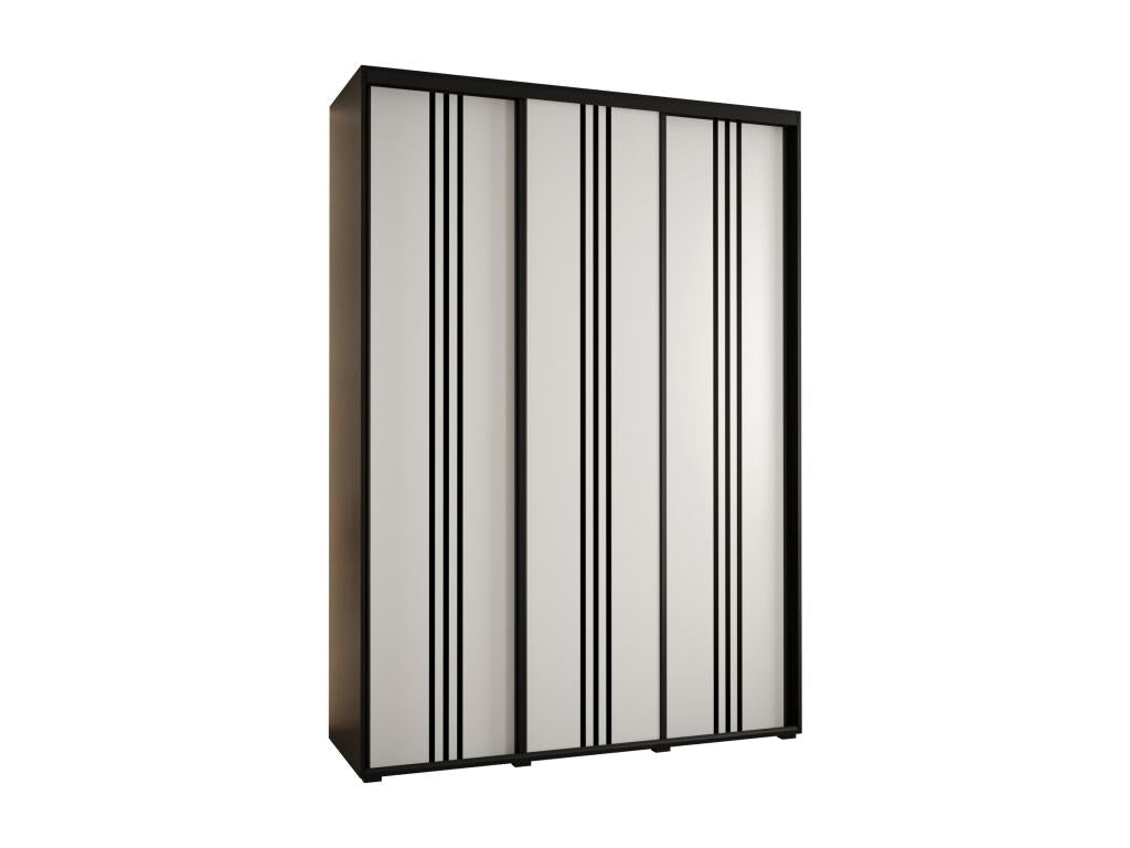 Dekonao 6 Sliding Door Wardrobe 235.2/170/45 3 Doors Black/White/Black ZASM78896