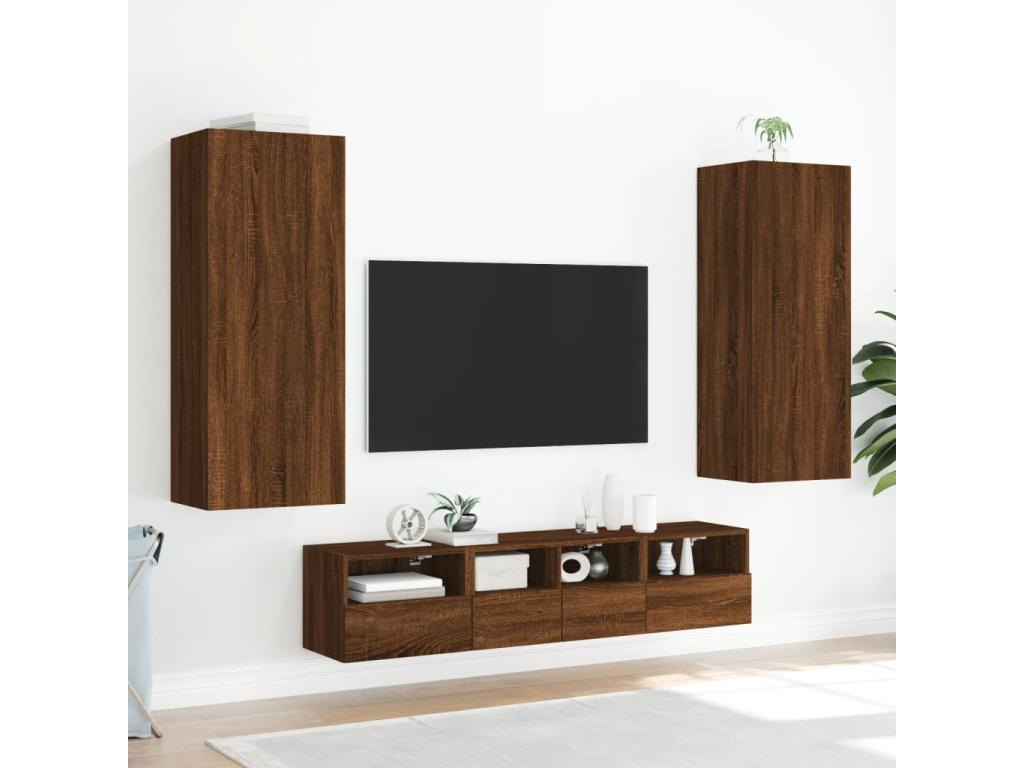 Wall-mounted TV unit, brown oak, 40.5x30x102 cm, engineered wood, CGHL46722