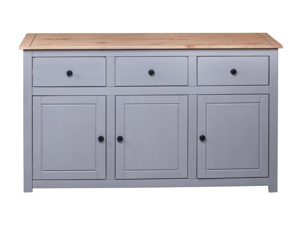 Gray Sideboard 135x40x80 cm Solid Pine Assortment Ligniva QDHS37858