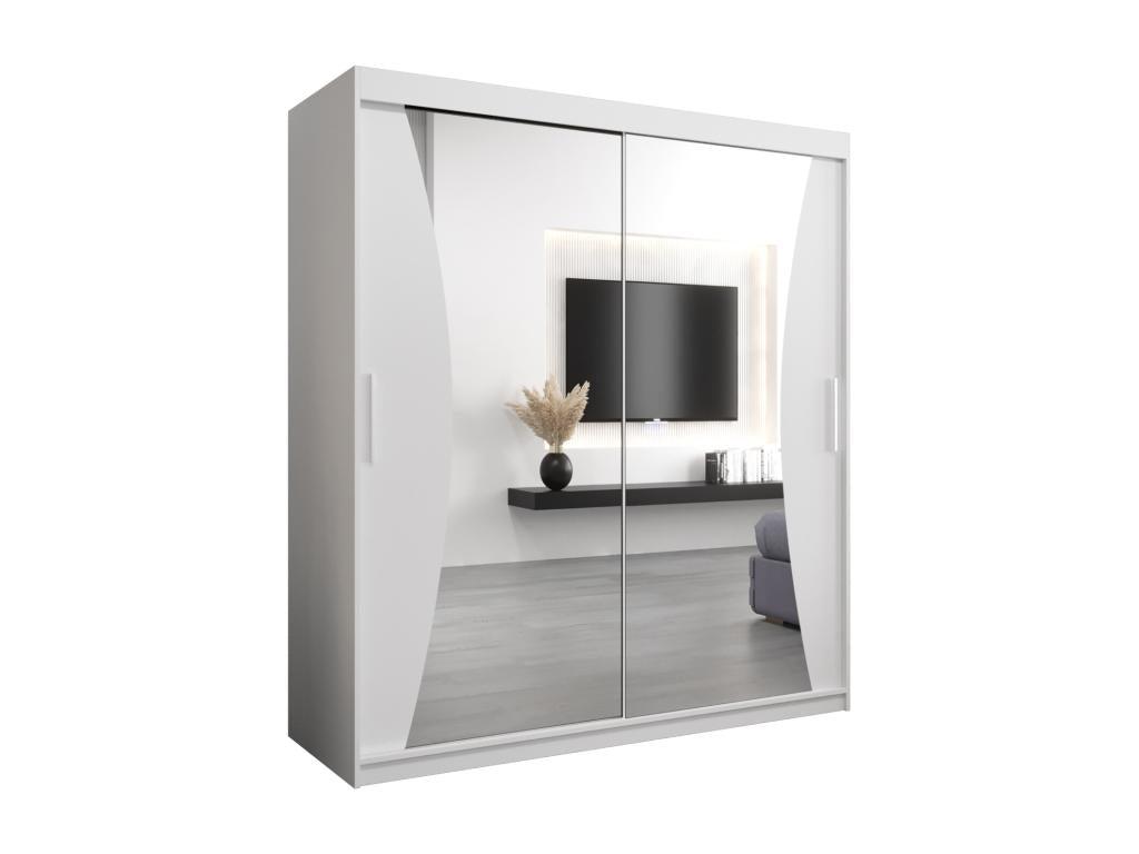 Dekonao Sliding Door Wardrobe 200/180/62 2 Doors White/White UIZQ92829