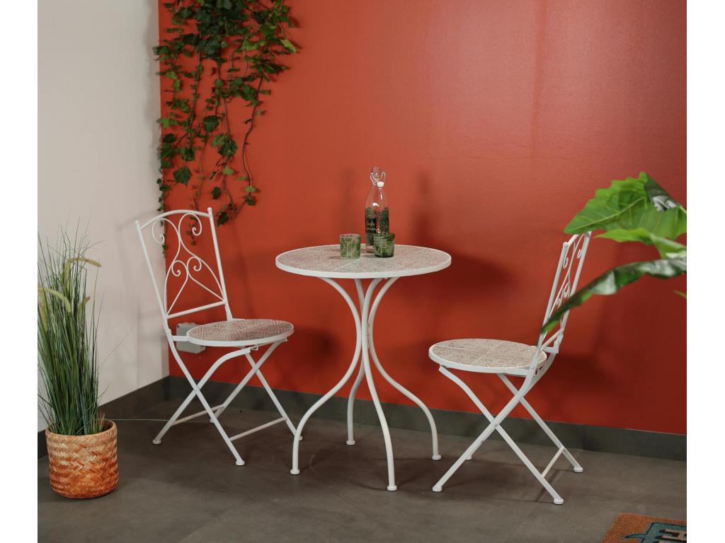 Set of 2 beige mosaic garden chairs Dekonao YYOB66003