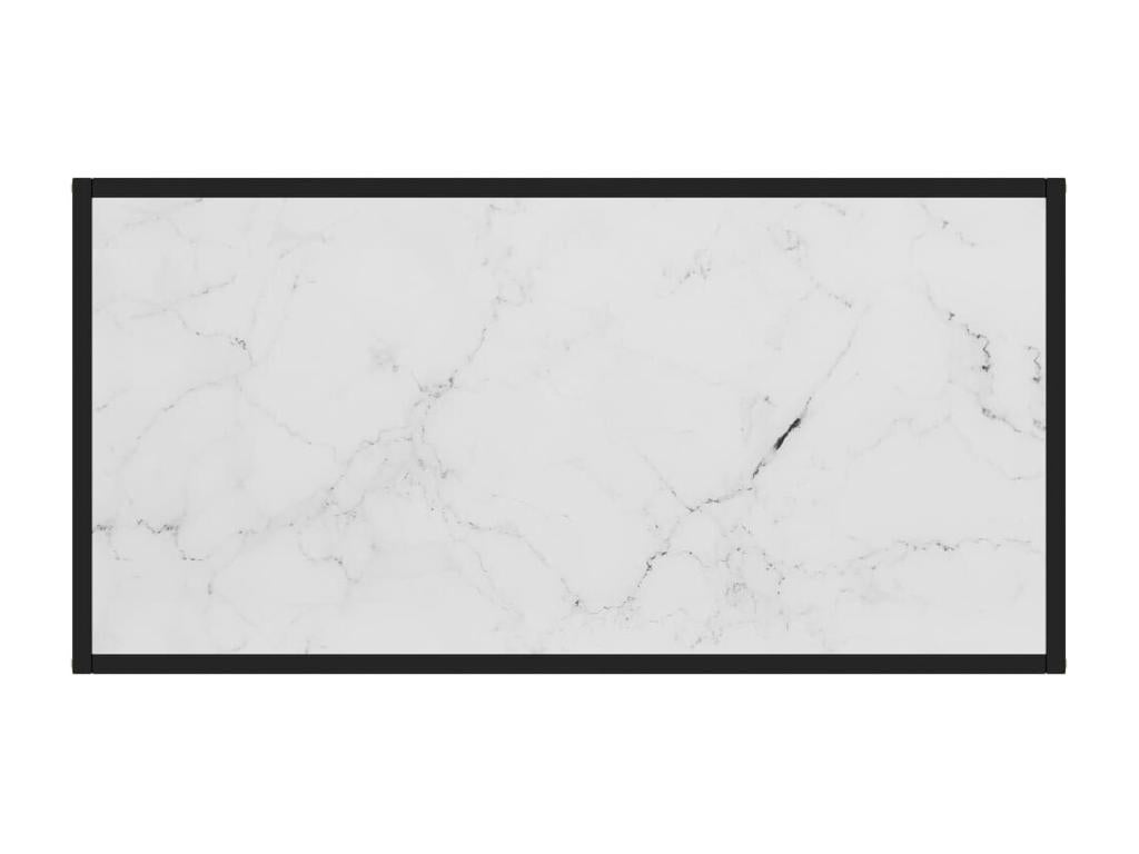 Black coffee table with white marble top, 100x50x35 cm, FWDR02834