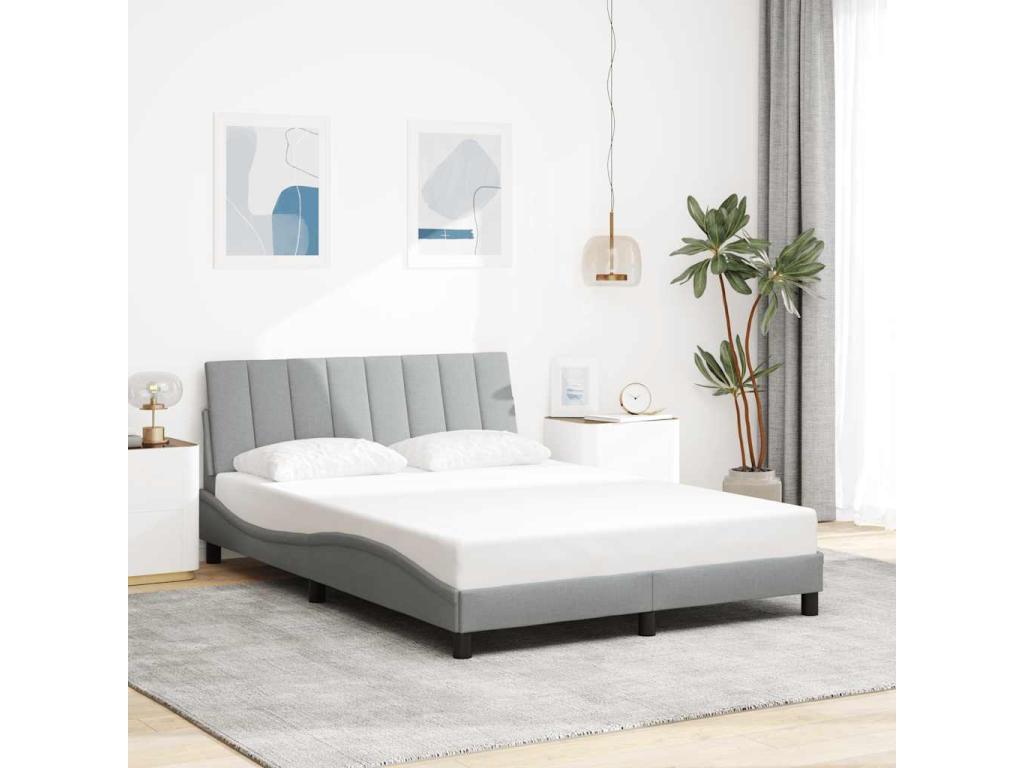 Light grey bed frame without mattress, 120x200 cm, fabric UPZS92535