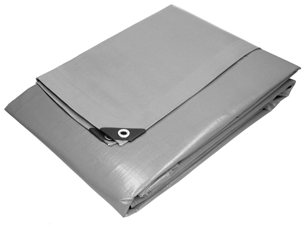 Waterproof PE tarpaulin cover with eyelets 6x10 m 180 g/m² grey BFGE91406