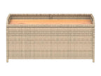 Nobelea beige storage bench in woven resin and wood, FVOZ92091