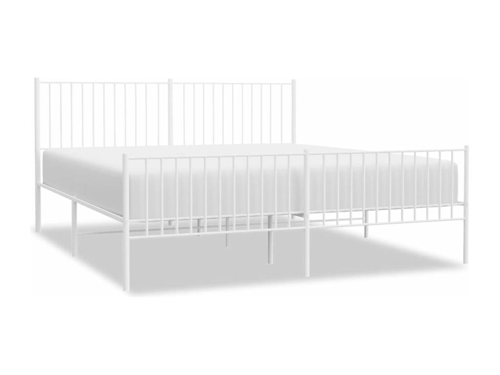 Metal bed frame with white headboard/footboard 180x200cm XTTB20802