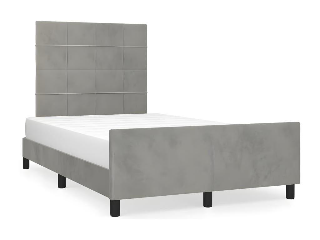 Bed frame with headboard, light grey, 120x200 cm, XSIF28934