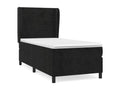Upholstered bed base with mattress, black, 100x200 cm, velvet, PNRE64484
