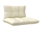 4-piece garden furniture set with cream cushions, pine wood, LSHH83551
