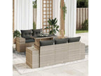 6-piece garden furniture set with light grey cushions, woven resin SMCG66328