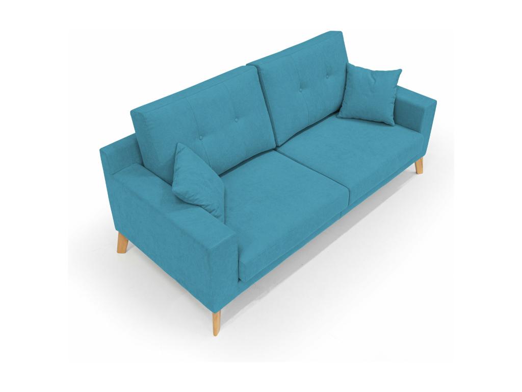 Dekonao Modern Sofa in Soft Waterproof Fabric T02 166 cm Sky Blue UMYA74506