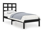 Black Solid Wood Bed Frame 75x190 cm Small Single VWCQ66271