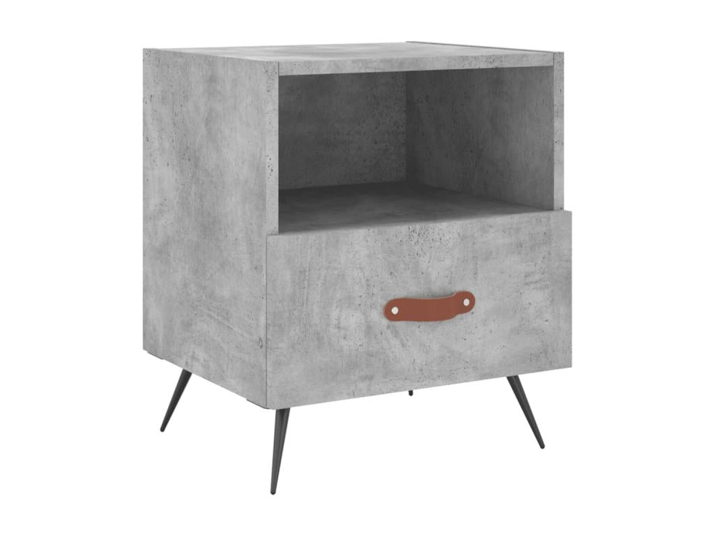 2pcs bedside tables, concrete grey, 40x35x47.5cm, engineered wood XTJE35254