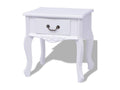 2-piece bedside table, white MDF, LQRB76142