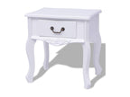 2-piece bedside table, white MDF, LQRB76142