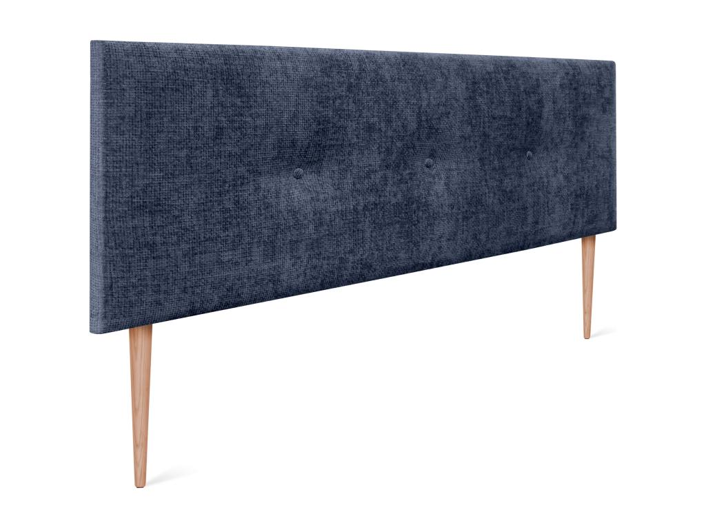 Dekonao Natural Wool Headboard with Buttons 135x105cm with Legs for 120/135cm Beds - Blue DLFA29325