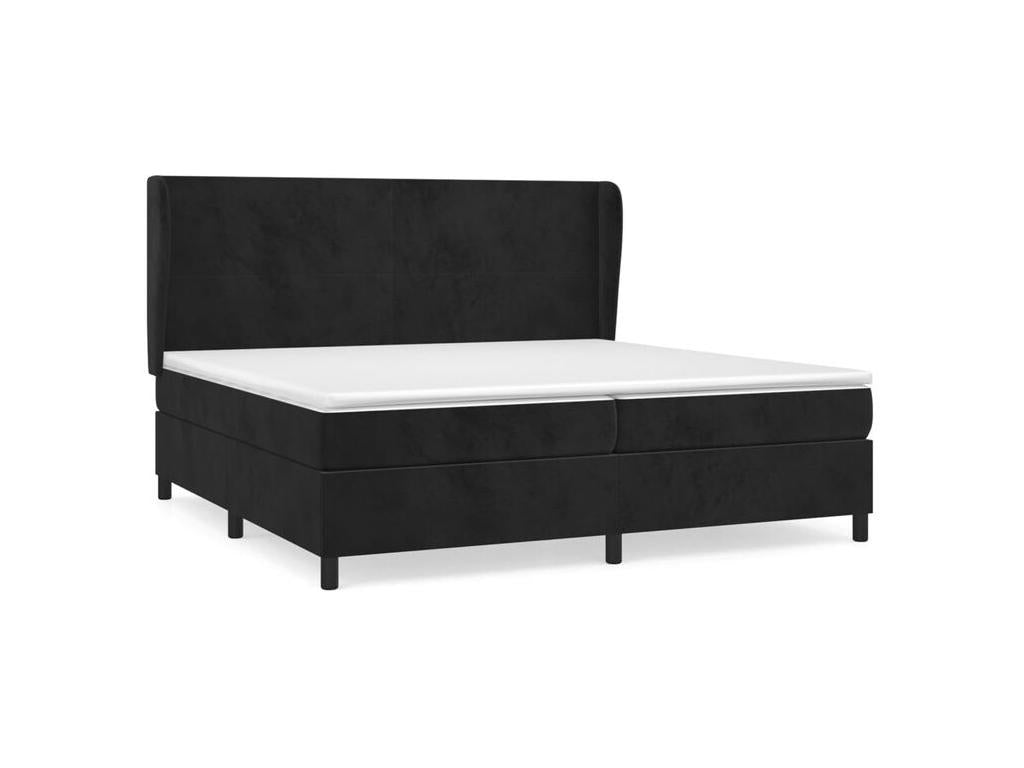 Dekonao bed base and mattress, black, 200x200 cm, velvet, ZJWZ24209