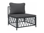 7-piece garden furniture set with cushions, anthracite steel PCKL78292